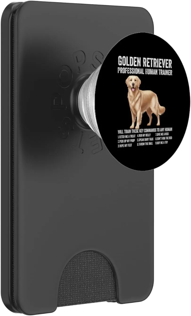Golden Retriever Professional Human Trainer Funny Dog Lover PopSockets PopWallet for MagSafe
