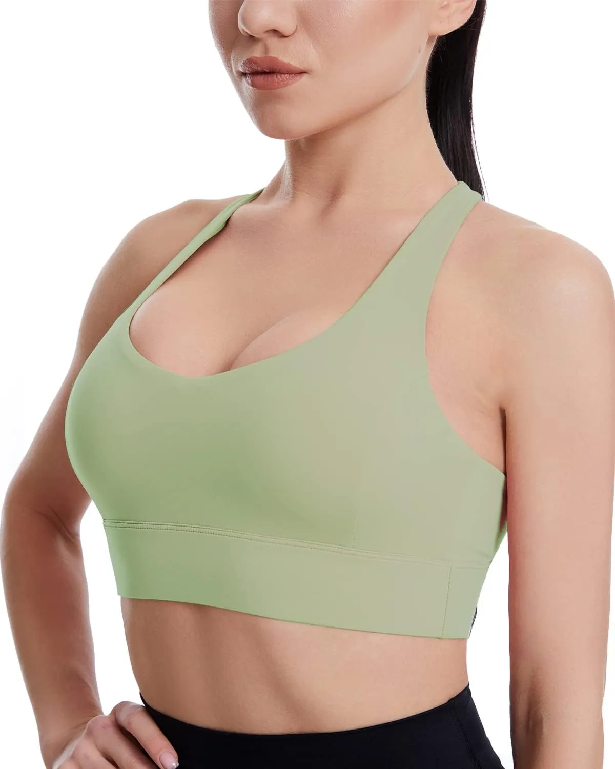 Grace Form Strappy Sports Bra for Women Padded Push Up Sports Bra Athletic Running Sports Bra Workout Bra Yoga Bra