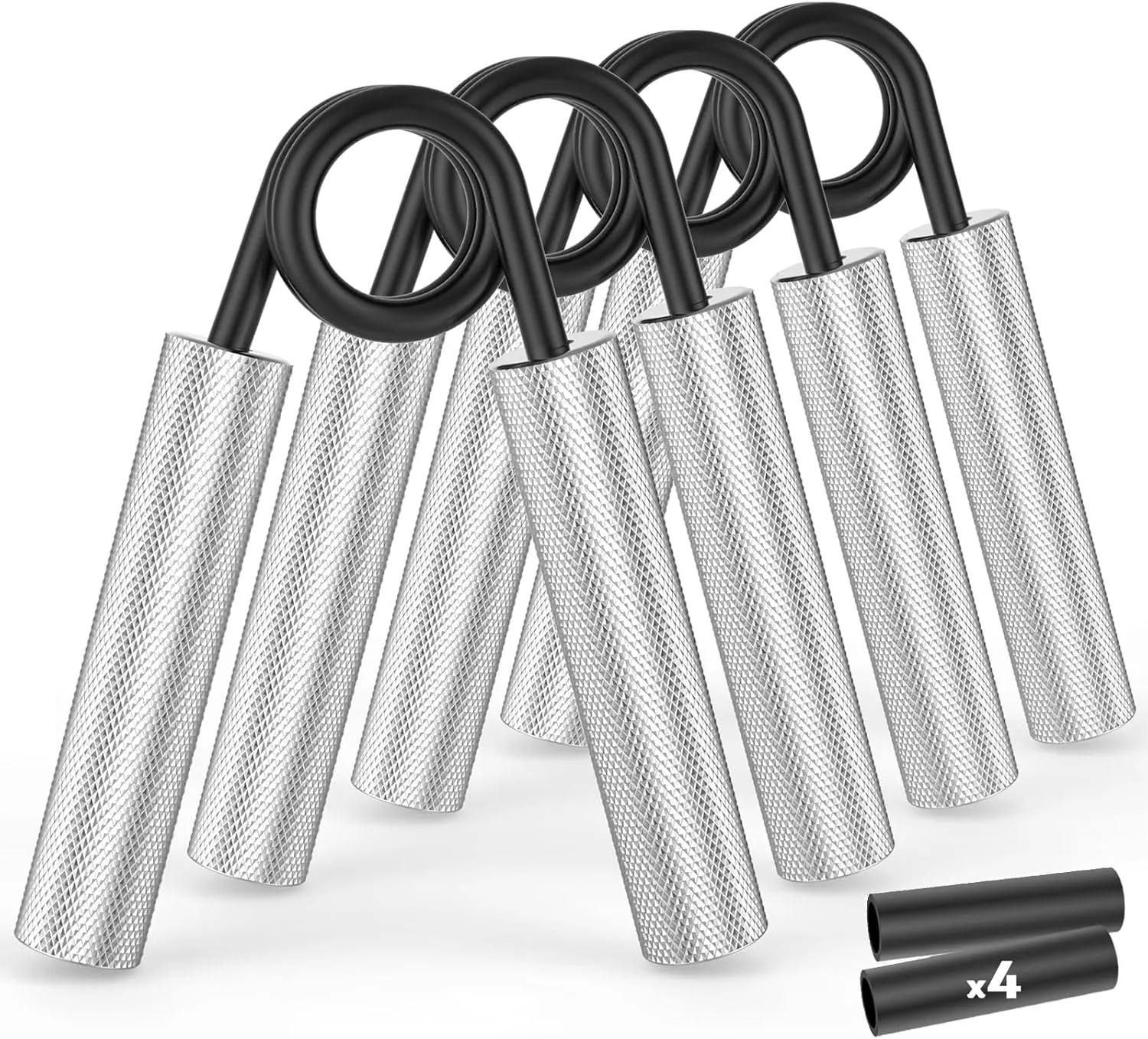 Grip Strength Trainer 4 Pack,50LB-200LB Metal Hand Grip Strengthener,Non-Slip Heavy-Duty Forearm Exerciser,Hand Gripper for Muscle Building and Hand Rehabilitation Exercising