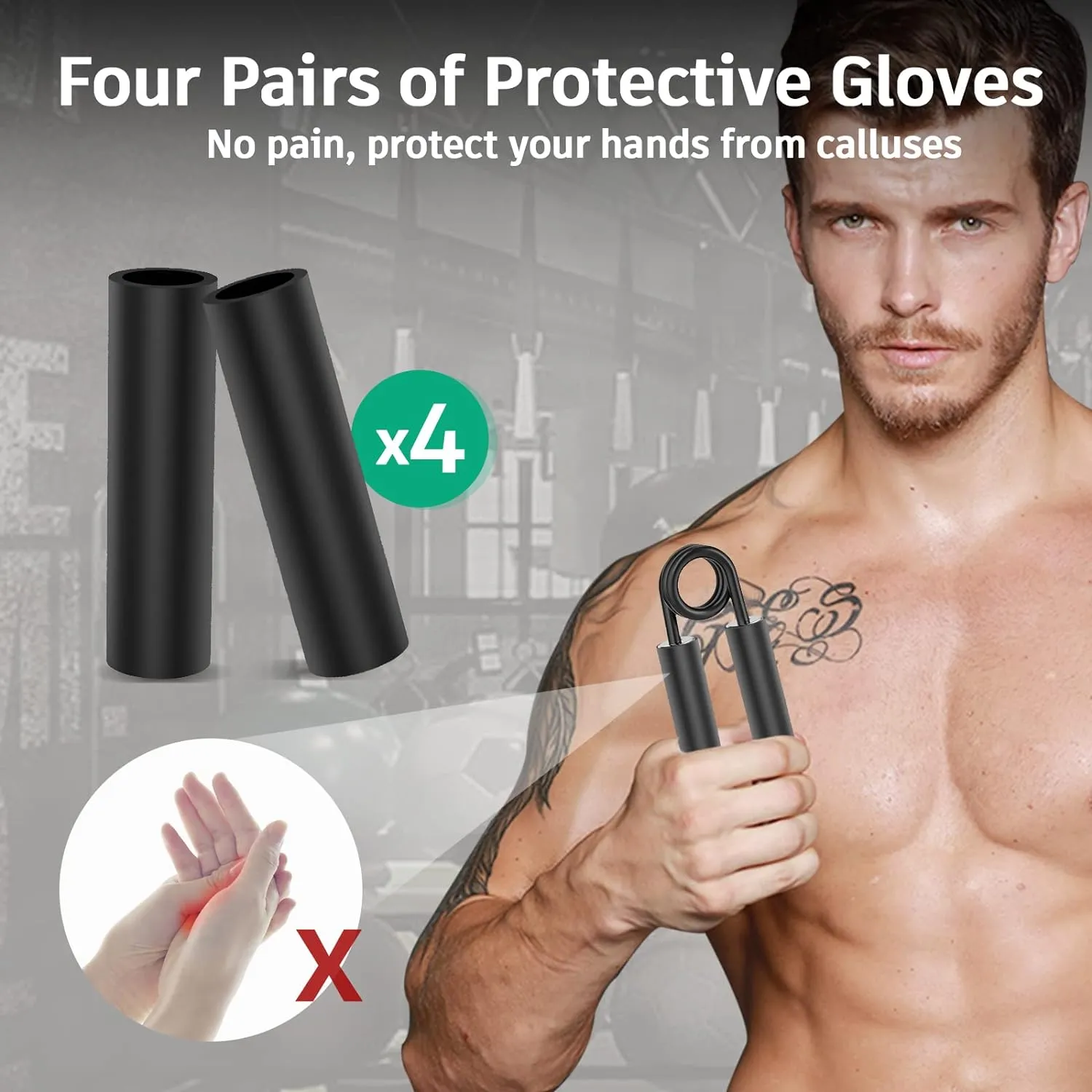 Grip Strength Trainer 4 Pack,50LB-200LB Metal Hand Grip Strengthener,Non-Slip Heavy-Duty Forearm Exerciser,Hand Gripper for Muscle Building and Hand Rehabilitation Exercising