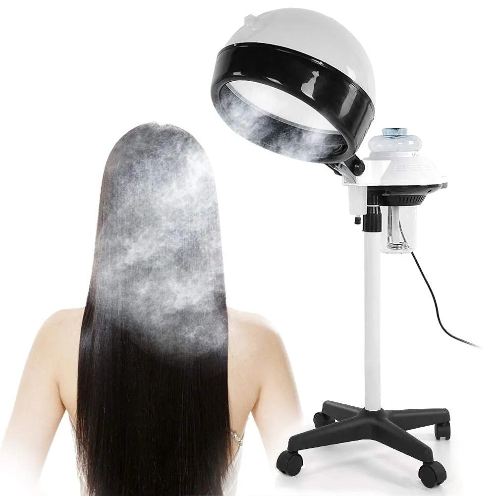 Hair Steamer, Hooded Hair Coloring Perming Conditioning Steamer Rolling Stand for Salon Spa Use