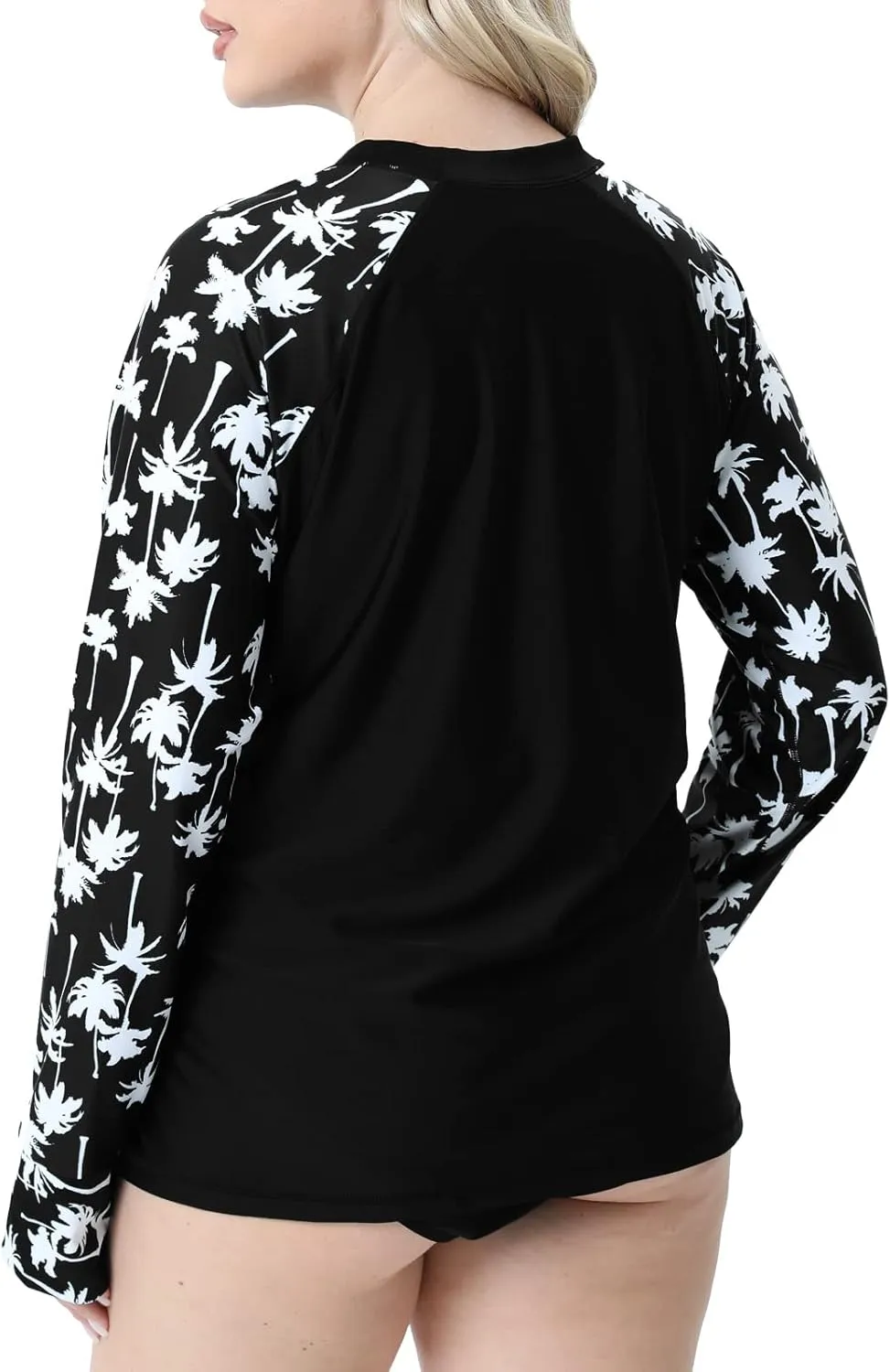 Halcurt Women Plus Size Rash Guard with Thumb Hole Long Sleeve Swim Shirt UPF50  Swimsuit Top