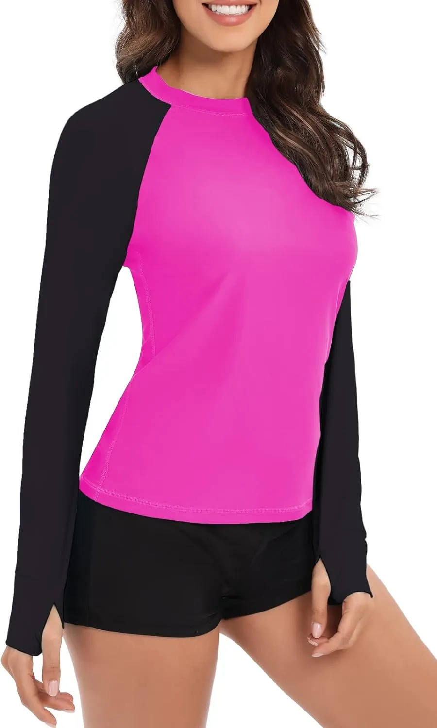 Halcurt Women's Long Sleeve Swim Shirt UPF 50  Rash Guard Top