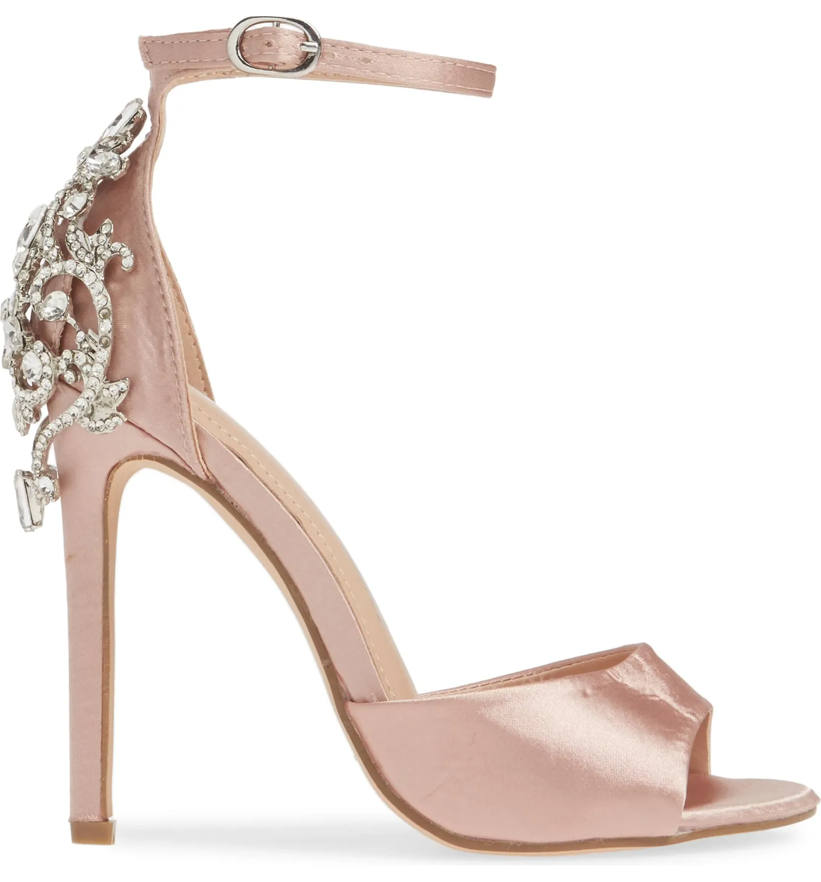 Halsey Strap Lorraine Customer-first Heel Ankle Toe Rhinestone Prom Exclusive offer Lauren Sandals Open Pump