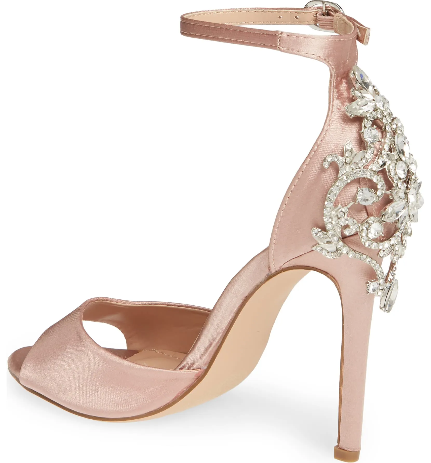 Halsey Strap Lorraine Customer-first Heel Ankle Toe Rhinestone Prom Exclusive offer Lauren Sandals Open Pump