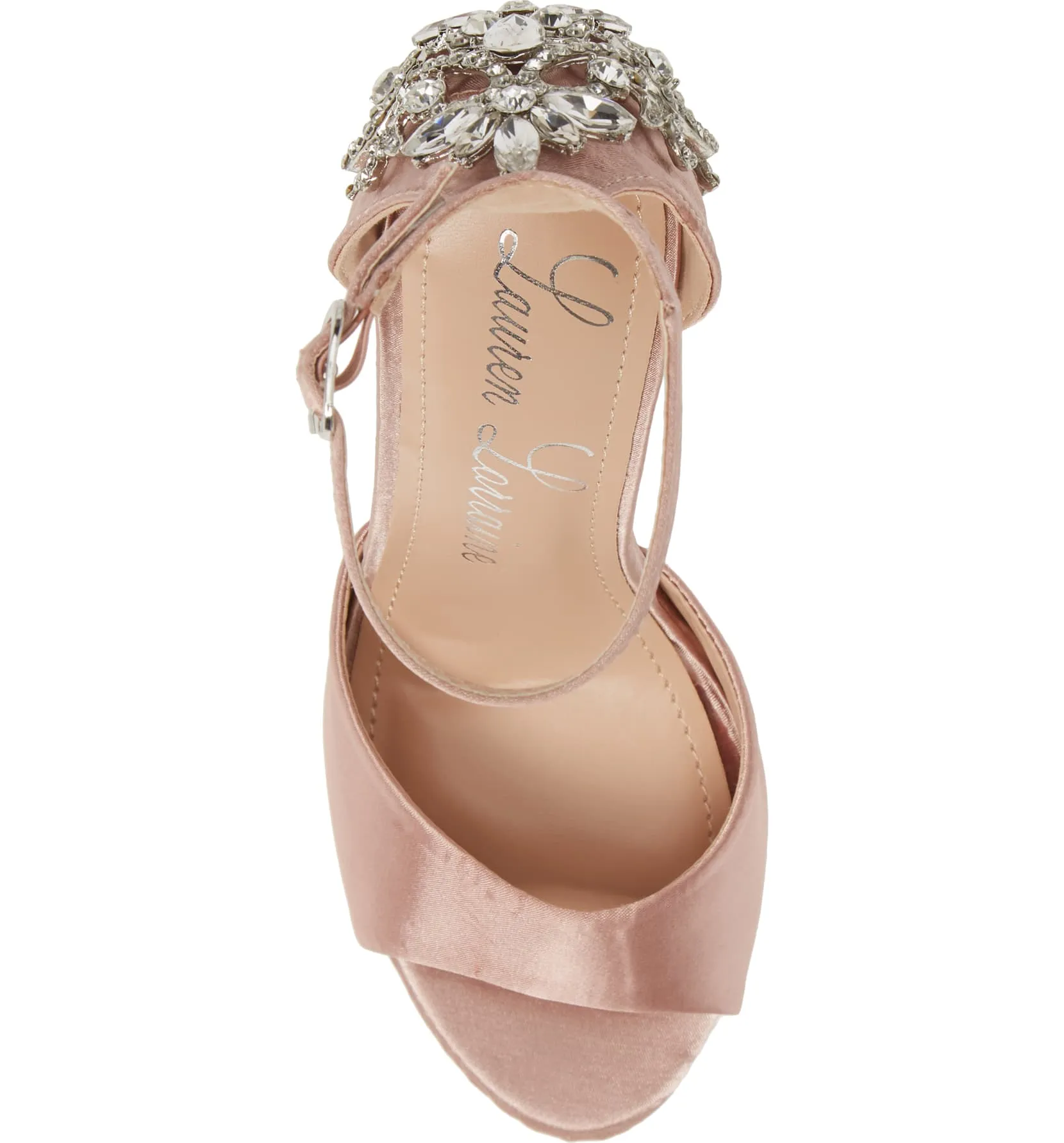 Halsey Strap Lorraine Customer-first Heel Ankle Toe Rhinestone Prom Exclusive offer Lauren Sandals Open Pump