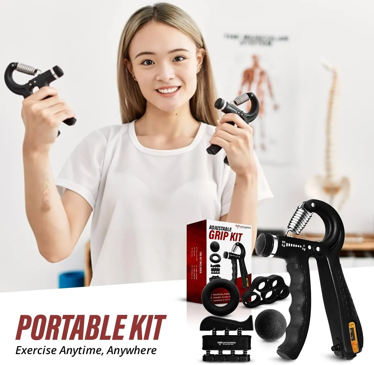 Hand Grip Strengthener Trainer with Adjustable Resistance 10-130lbs (4.5-59kg), Forearm Hand Grip Strength Exerciser for Muscle Building, Injury Recovery, and Therapy Stress Relief