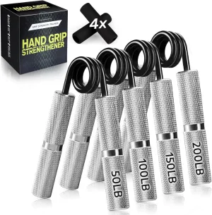 Hand Gripper Strengthener Set 50LB-300LB, Grip Strength Trainer (1/2/4/6 Pack) Forearm Strengthener for Muscle Building, Hand Sensitivity Training, Hand Rehabilitation Exercising
