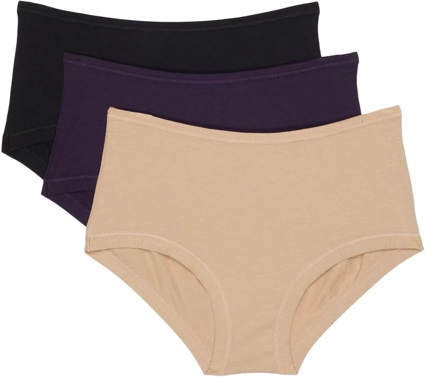 hanky panky - PlayStretch Natural Rise Boyshorts | Cotton Underwear for Women, Every day Panties | Sizes XS-XL | 3 pack