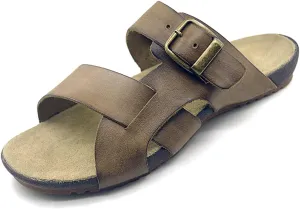 Harssidanzar Mens Leather Slide Sandals GM209US
