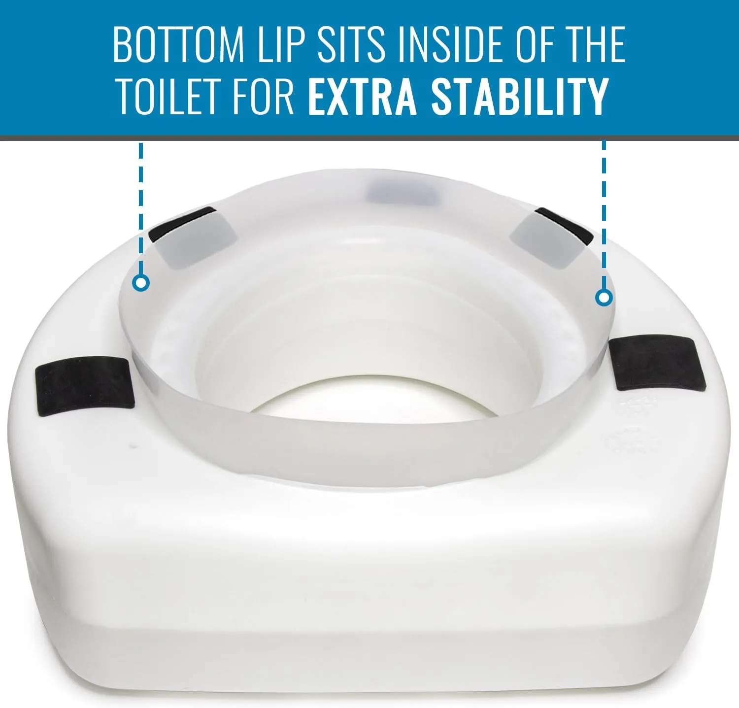HealthSmart Enhanced Comfort 5" Raised (Round) Toilet Seat Riser 5 Slip Resistant Pads FSA/HSA Eligible Toilet Seat Risers for Seniors Padded Toilet Seat Elevation 15.7 x 15.2 x 6.1