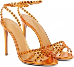 heels for women summer slim high heel round toe high heel open toe rhinestone large size hollow cross sandals(silver,6.5)