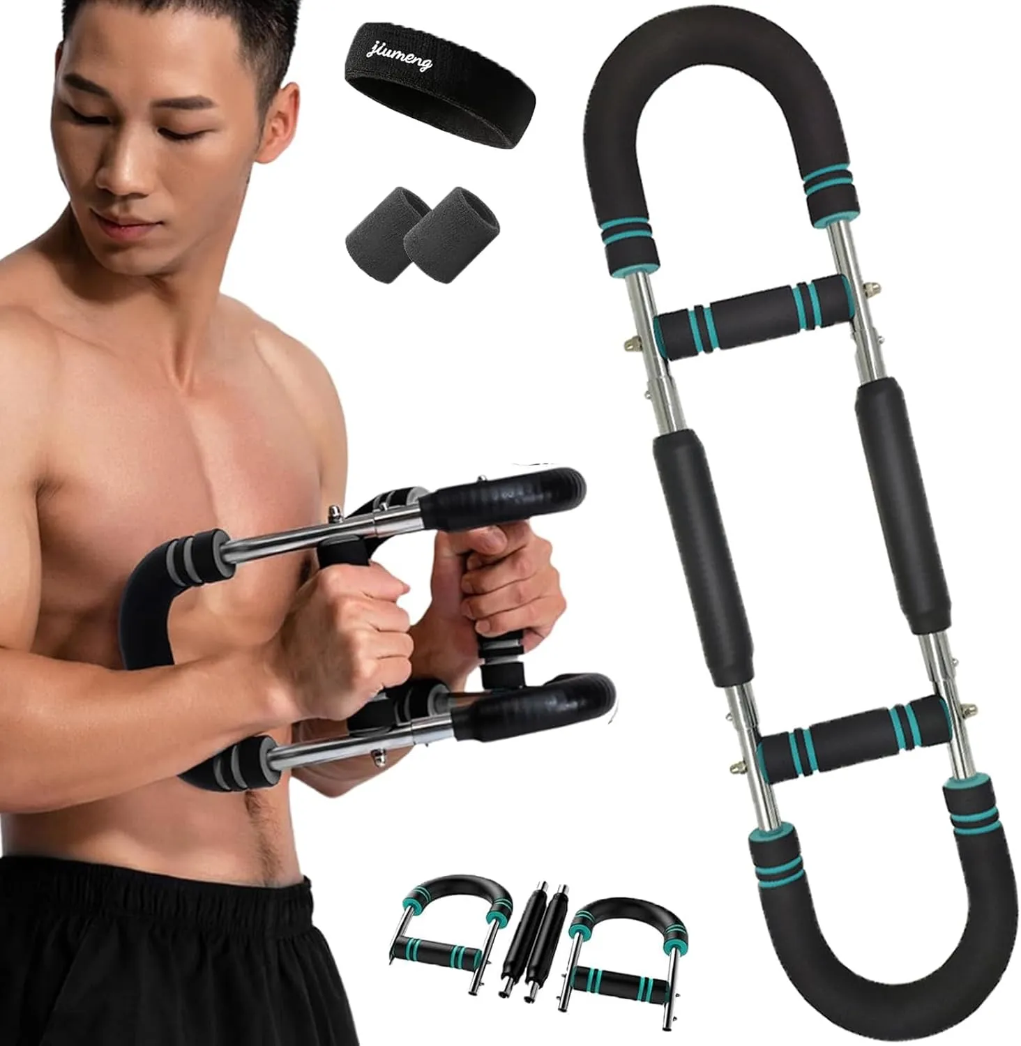 Heyisail Twister Arm Trainer, 40-100lb Adjustable Chest Workout Equipment, Arm Workout Equipment, Portable Spring Resistance for Home Workout Equipments, Detachable Design Fitness Anywhere