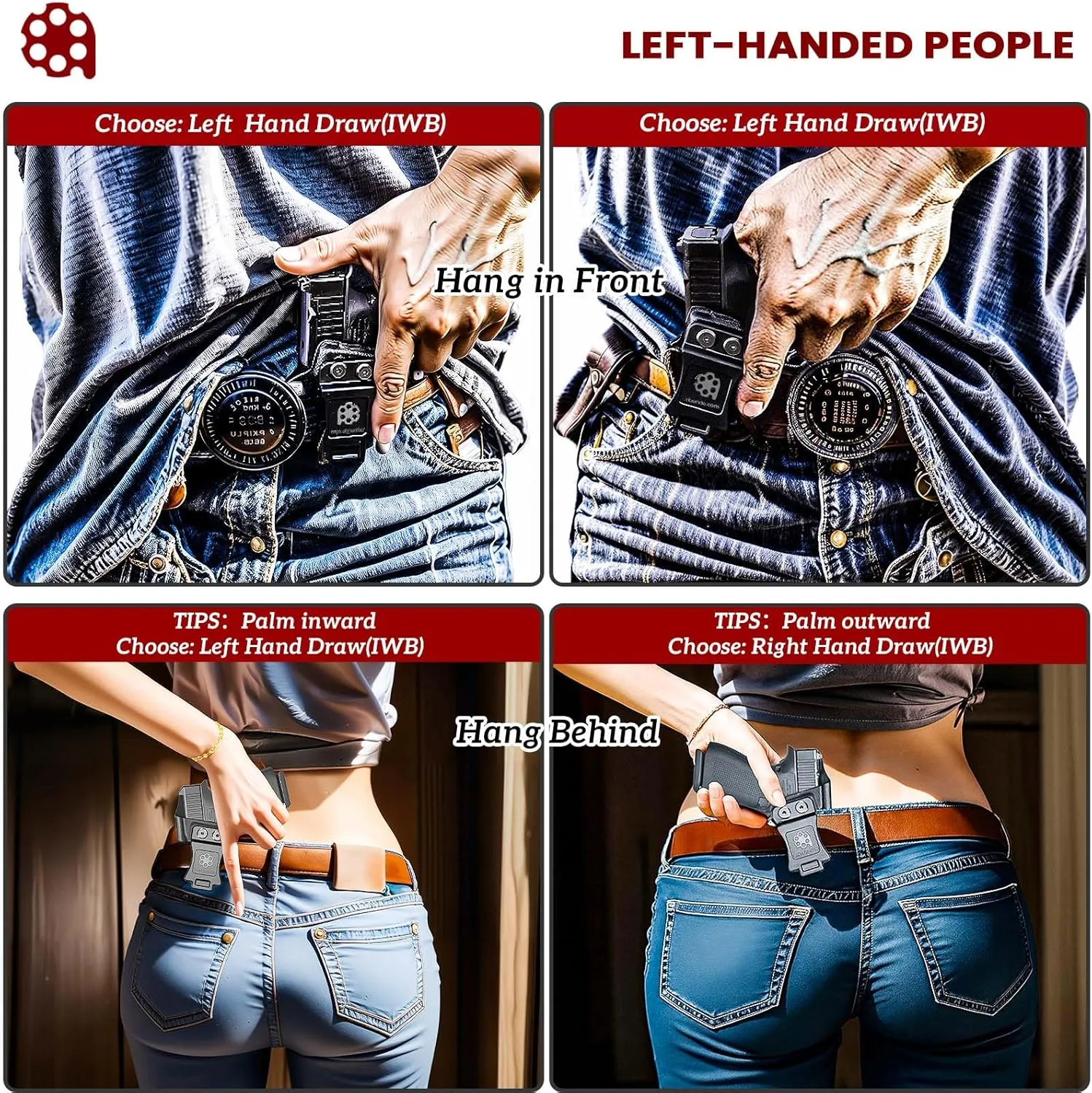 HK VP9 Holster IWB Kydex Holster Fit: Heckler & Koch (H&K) VP9 Pistol – Inside Waistband Concealed Carry – Adjustable Cant & 'Posi-Click' Retention – No Wear - No Jitter - USA Made by Amberide