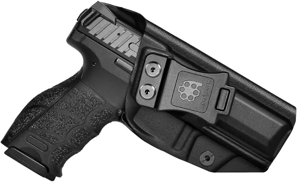 HK VP9 Holster IWB Kydex Holster Fit: Heckler & Koch (H&K) VP9 Pistol – Inside Waistband Concealed Carry – Adjustable Cant & 'Posi-Click' Retention – No Wear - No Jitter - USA Made by Amberide