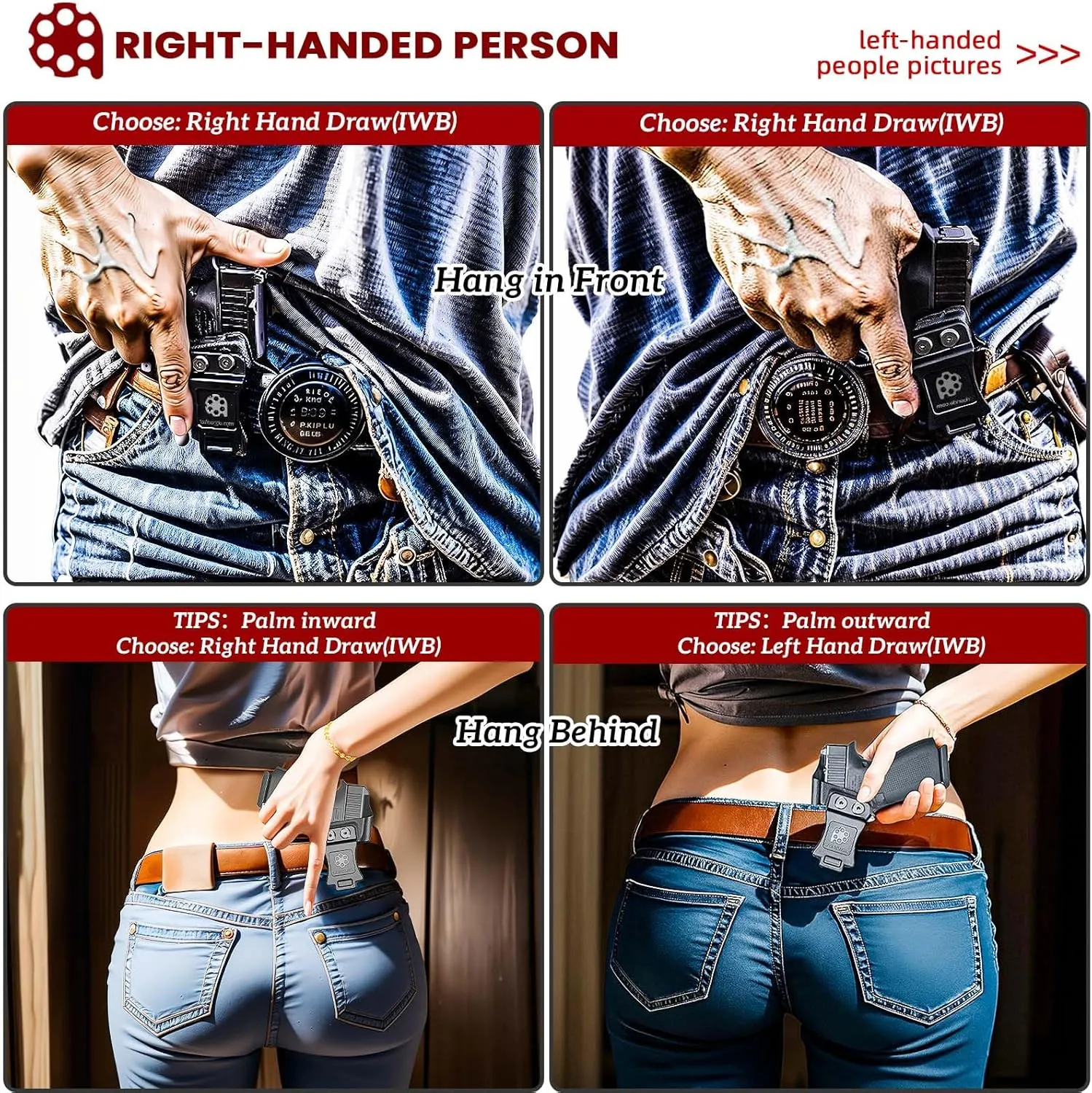 HK VP9 Holster IWB Kydex Holster Fit: Heckler & Koch (H&K) VP9 Pistol – Inside Waistband Concealed Carry – Adjustable Cant & 'Posi-Click' Retention – No Wear - No Jitter - USA Made by Amberide