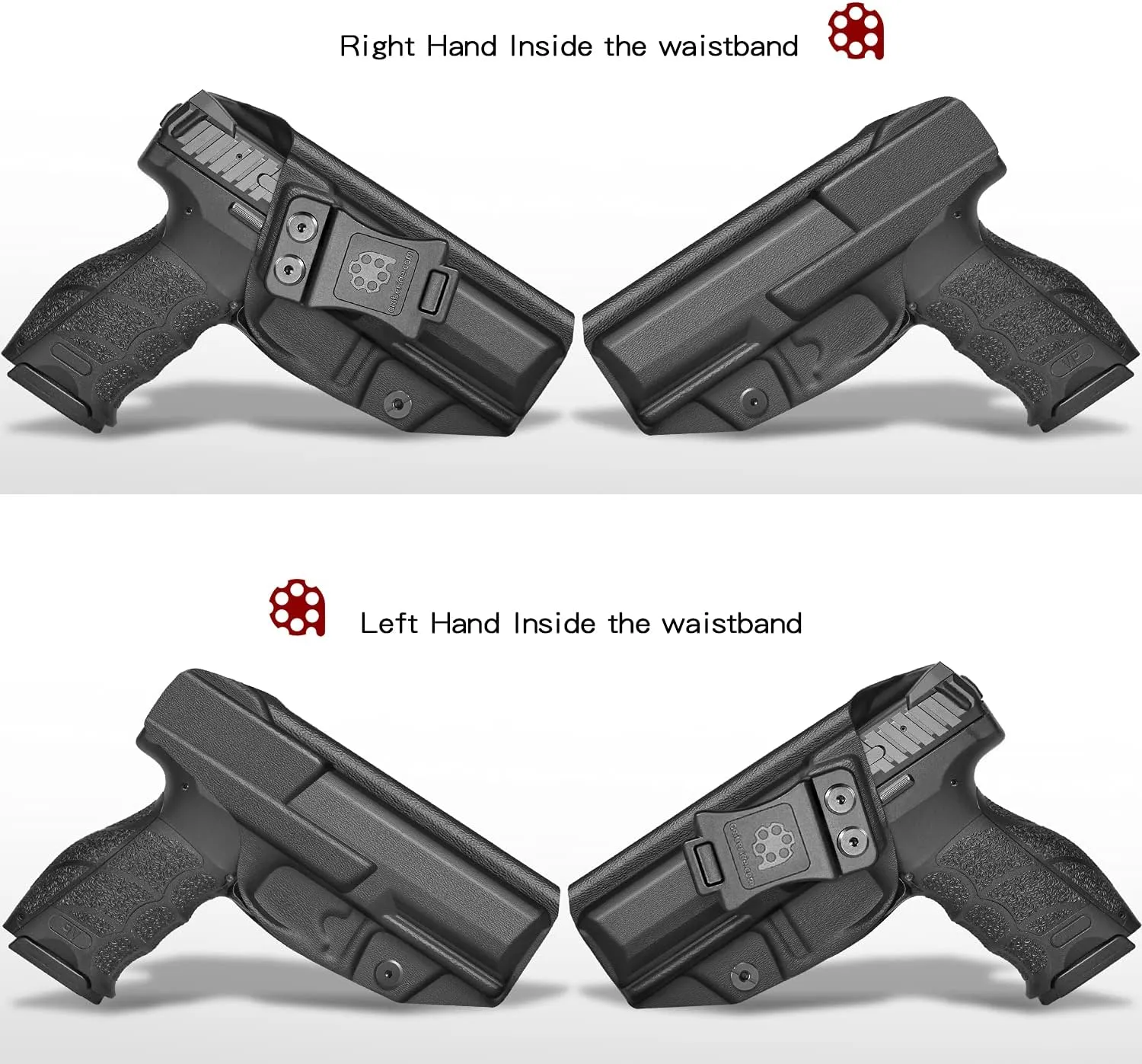HK VP9 Holster IWB Kydex Holster Fit: Heckler & Koch (H&K) VP9 Pistol – Inside Waistband Concealed Carry – Adjustable Cant & 'Posi-Click' Retention – No Wear - No Jitter - USA Made by Amberide