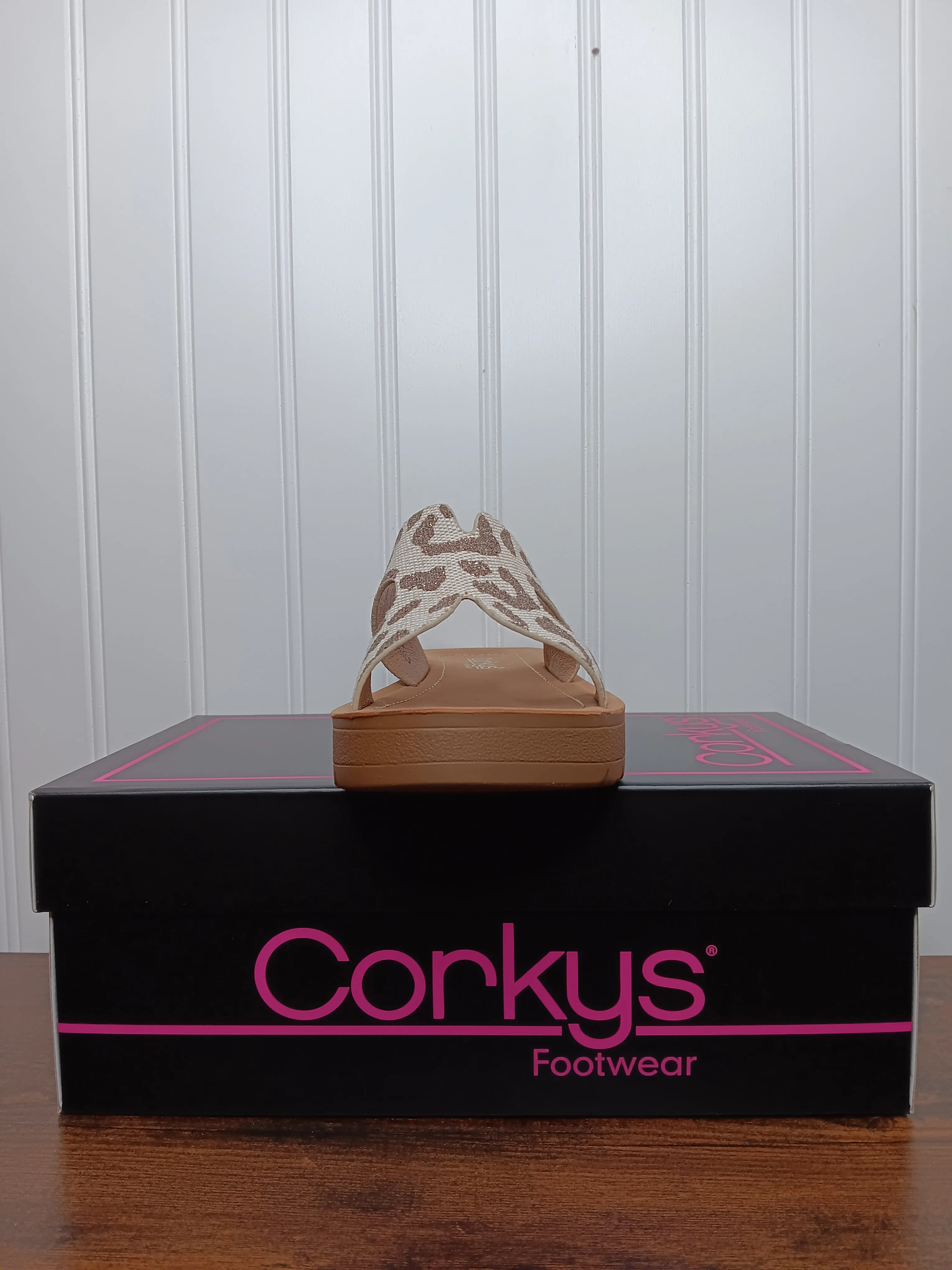 Hold Please Tan Sparkle Leopard Sandal