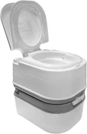 HTTMT- 6.3 Gallon 24L Advanced Portable Toilet Flush Camping Travel Piston Pump Commode [P/N: ET-TOILET002-24L]