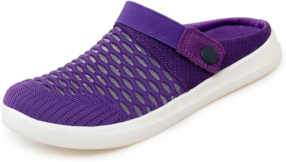 HYDLONGR Men's Women's Lightweight Breathable Knitted Upper Quick Drying Non-Slip Garden Sandals Beach Slippers Clogs Shoes