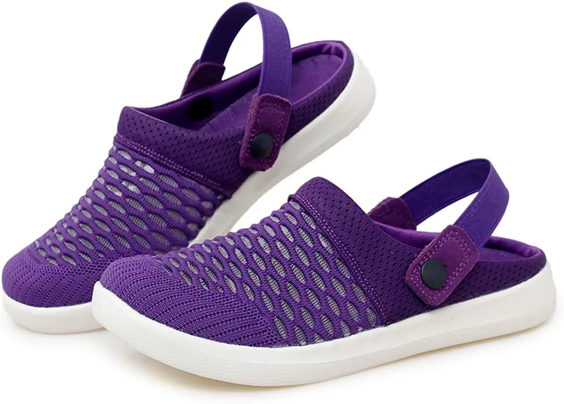HYDLONGR Men's Women's Lightweight Breathable Knitted Upper Quick Drying Non-Slip Garden Sandals Beach Slippers Clogs Shoes