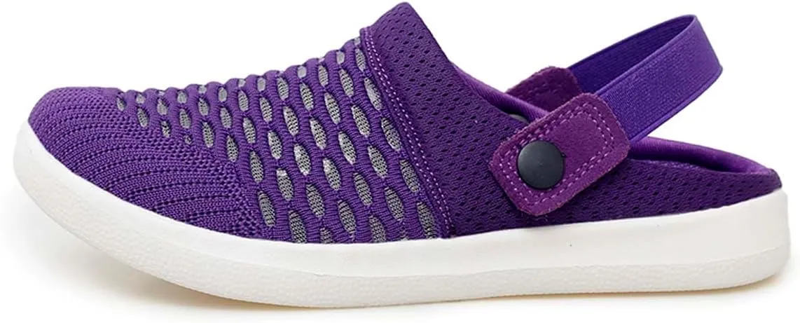 HYDLONGR Men's Women's Lightweight Breathable Knitted Upper Quick Drying Non-Slip Garden Sandals Beach Slippers Clogs Shoes