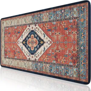 iLeadon Rug Mouse Pad,Large Computer Desk Cover Mat with Smooth Lycra Surface,Full Desk Mouse matt for Desktop,XXL Red Mousepad with Non-Slip Base,Keyboard Mats for Women Office,Home