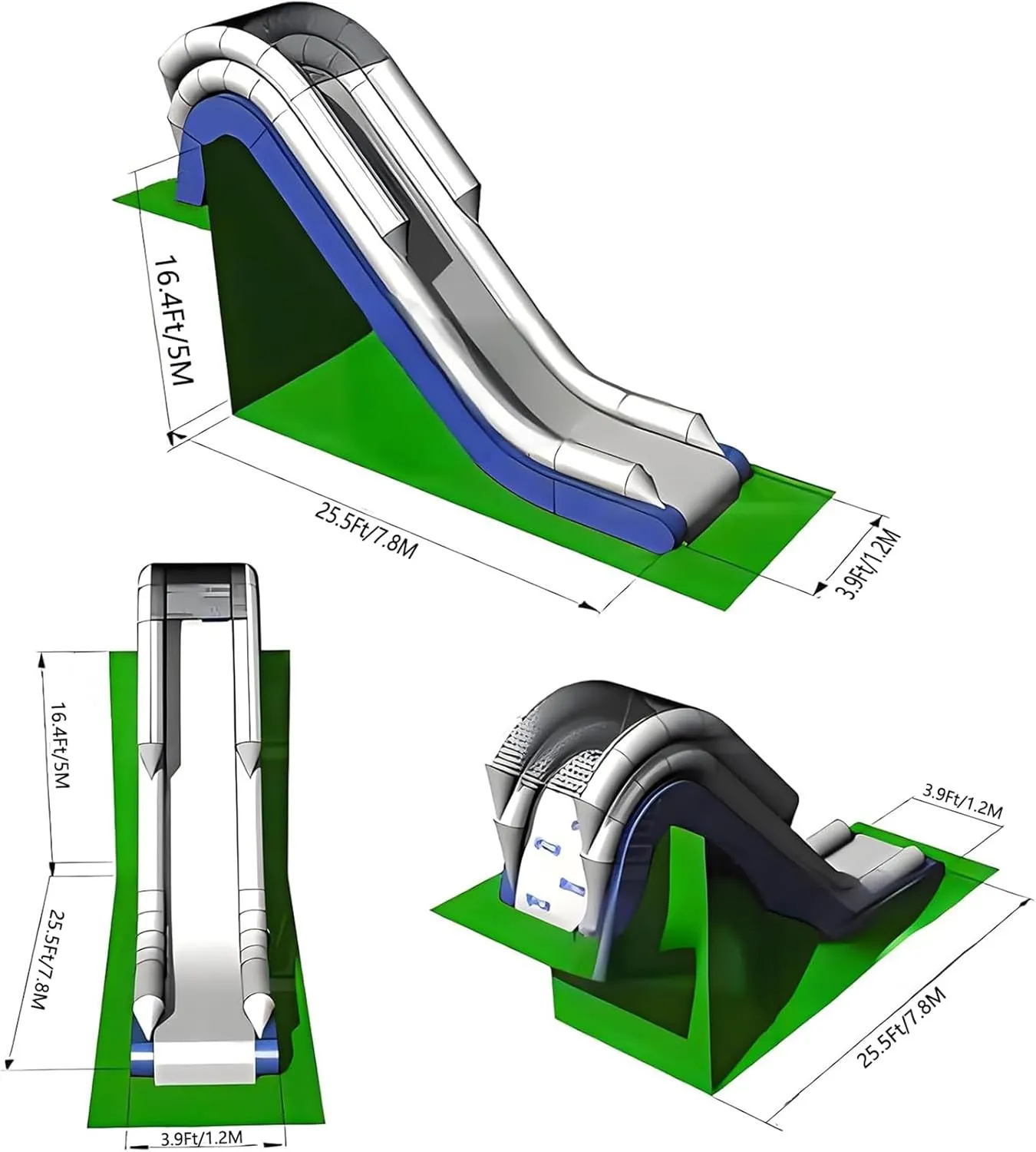 Inflatable Water Slide Floating Yacht Luxury Cruise with Overhead Safety Net &Air Pump for Private Boat Park Dock
