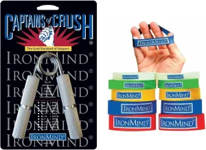 IronMind Two-Way Captains of Crush Grip Strengthener Set: CoC No. 3 Gripper (c. 280 lb.) and Expand-Your-Hand Bands