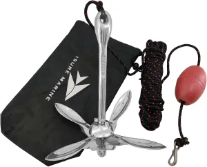 ISURE MARINE Kayak Anchor Kits,3.5 lbs 316 Stainless Steel Folding Grapnel Anchor Buoy Kit with 29.5ft Rope PVC Buoy and Storage Bag for Canoe Kayak Raft Boat Sailboat Fishing Small Boats Jet Ski
