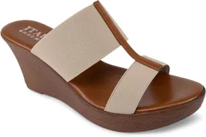 ITALIAN SHOEMAKERS Daizy Womens Elastic Wedge Sandal