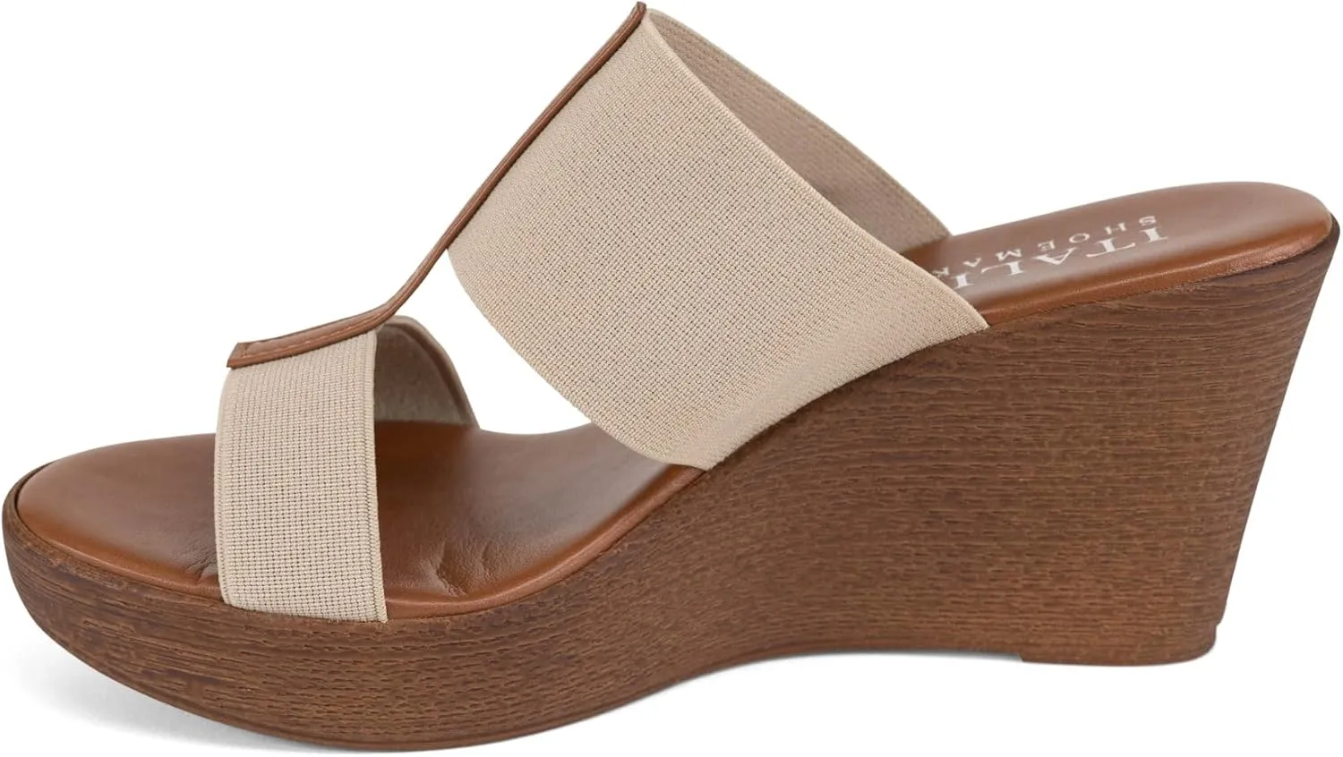 ITALIAN SHOEMAKERS Daizy Womens Elastic Wedge Sandal