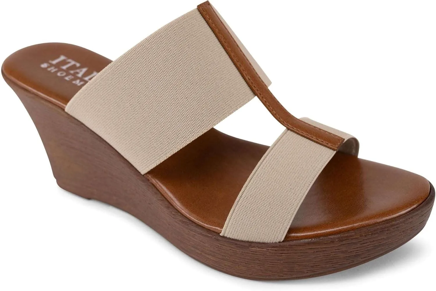 ITALIAN SHOEMAKERS Daizy Womens Elastic Wedge Sandal