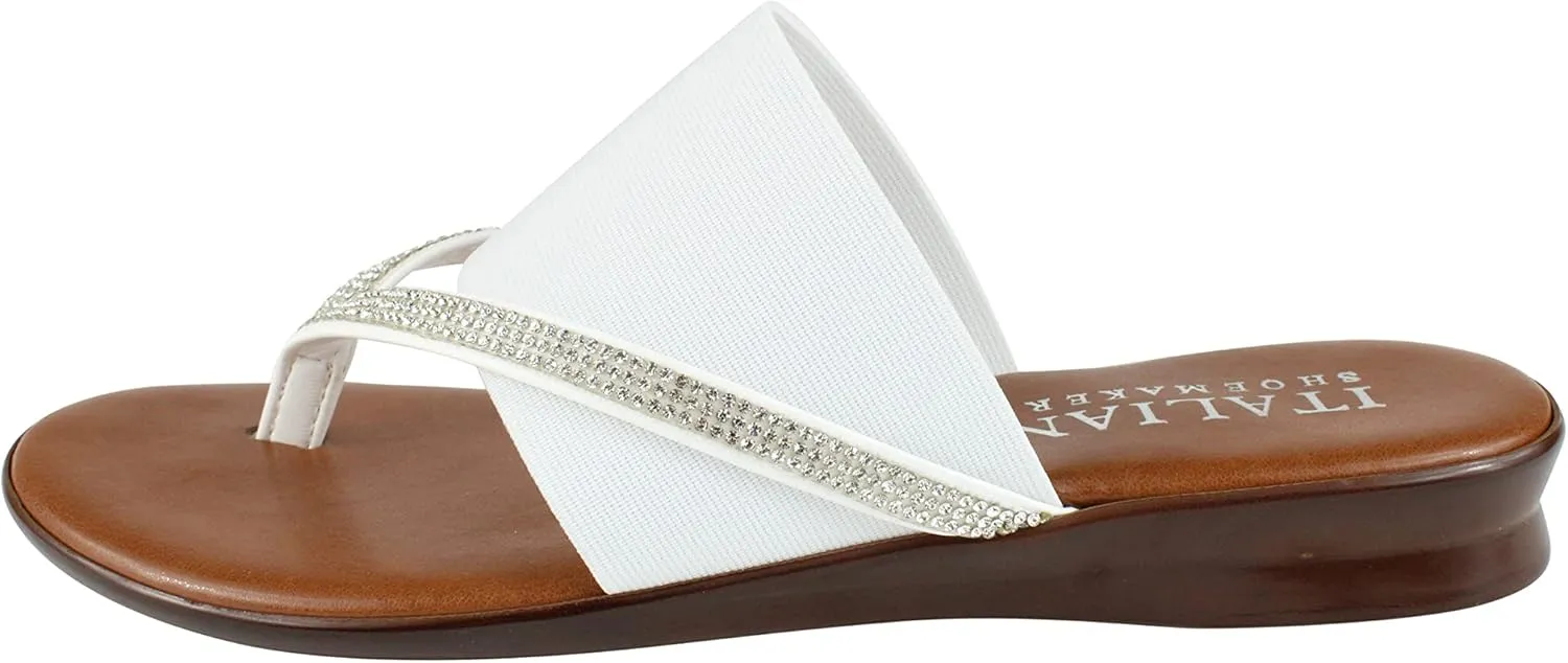 ITALIAN Shoemakers Sorbi Womens Flip Flop Slide Sandals - Dressy Shoe for Women Low Wedge Comfort Heel