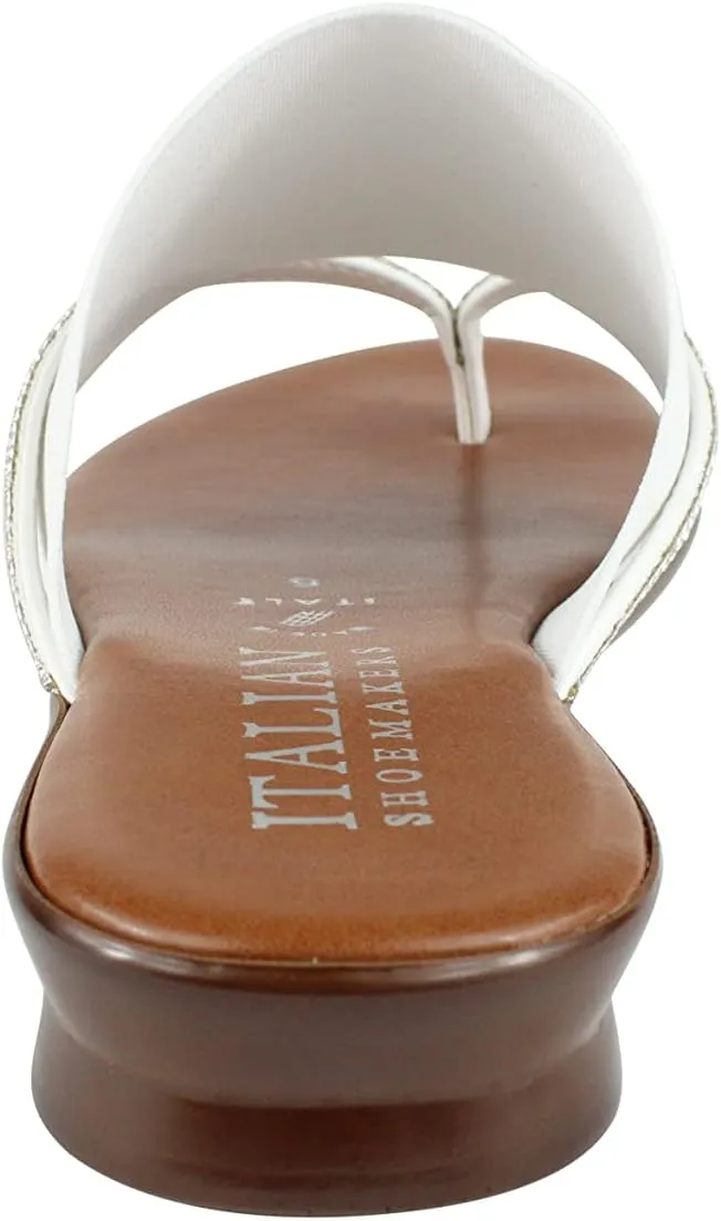 ITALIAN Shoemakers Sorbi Womens Flip Flop Slide Sandals - Dressy Shoe for Women Low Wedge Comfort Heel