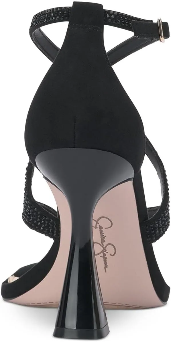 Jessica Simpson Womens Catarina Faux Suede Rhinestone Pumps