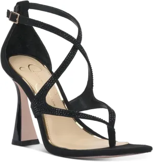 Jessica Simpson Womens Catarina Faux Suede Rhinestone Pumps