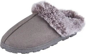 Jessica Simpson Women's Faux Fur Clog - Comfy Furry Soft Indoor House Slippers with Memory Foam