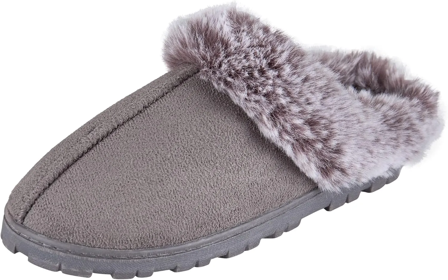 Jessica Simpson Women's Faux Fur Clog - Comfy Furry Soft Indoor House Slippers with Memory Foam