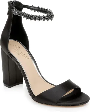 Jewel Badgley Mischka Louise Peep-Toe Block Heel