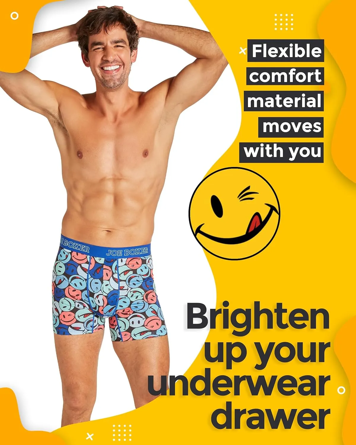 JOE BOXER Mens Underwear Boxer Briefs 4-Pack, Breathable Micro Mesh Underwear for Men Pack Of 4