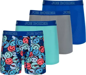 JOE BOXER Mens Underwear Boxer Briefs 4-Pack, Breathable Micro Mesh Underwear for Men Pack Of 4