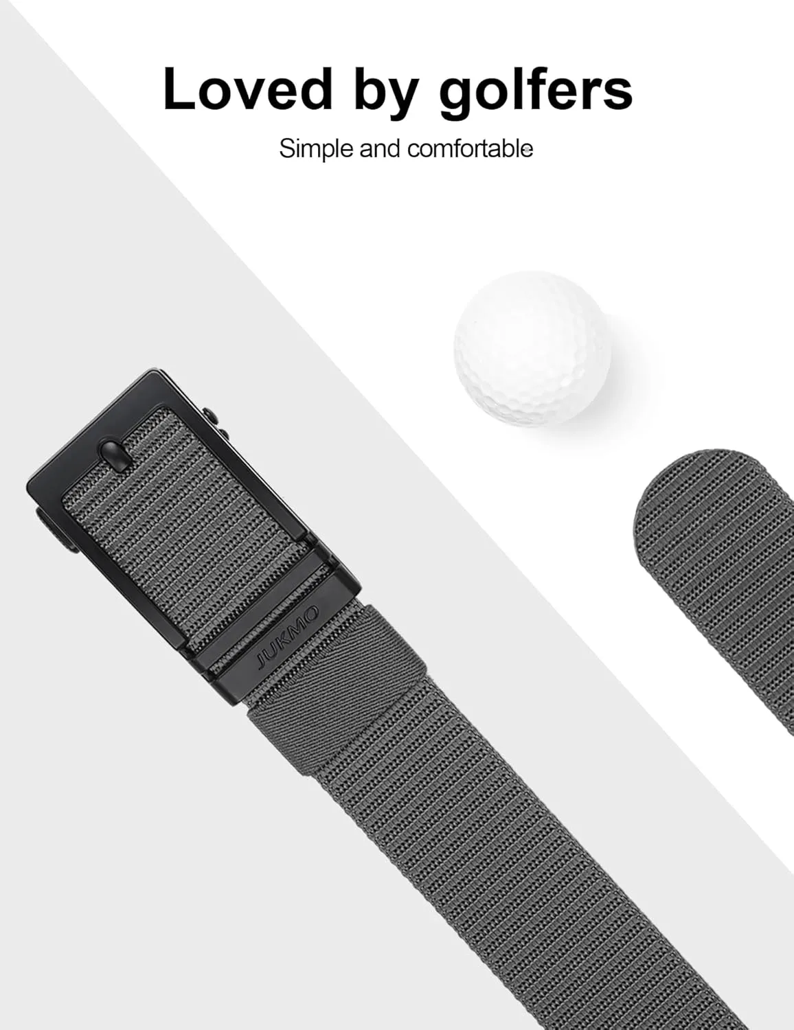 JUKMO Ratchet Golf Belt for Men, Nylon Web Tactical Belt with Automatic Slide Buckle