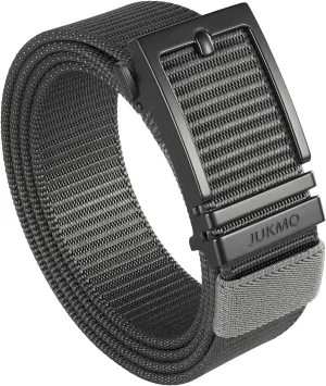 JUKMO Ratchet Golf Belt for Men, Nylon Web Tactical Belt with Automatic Slide Buckle