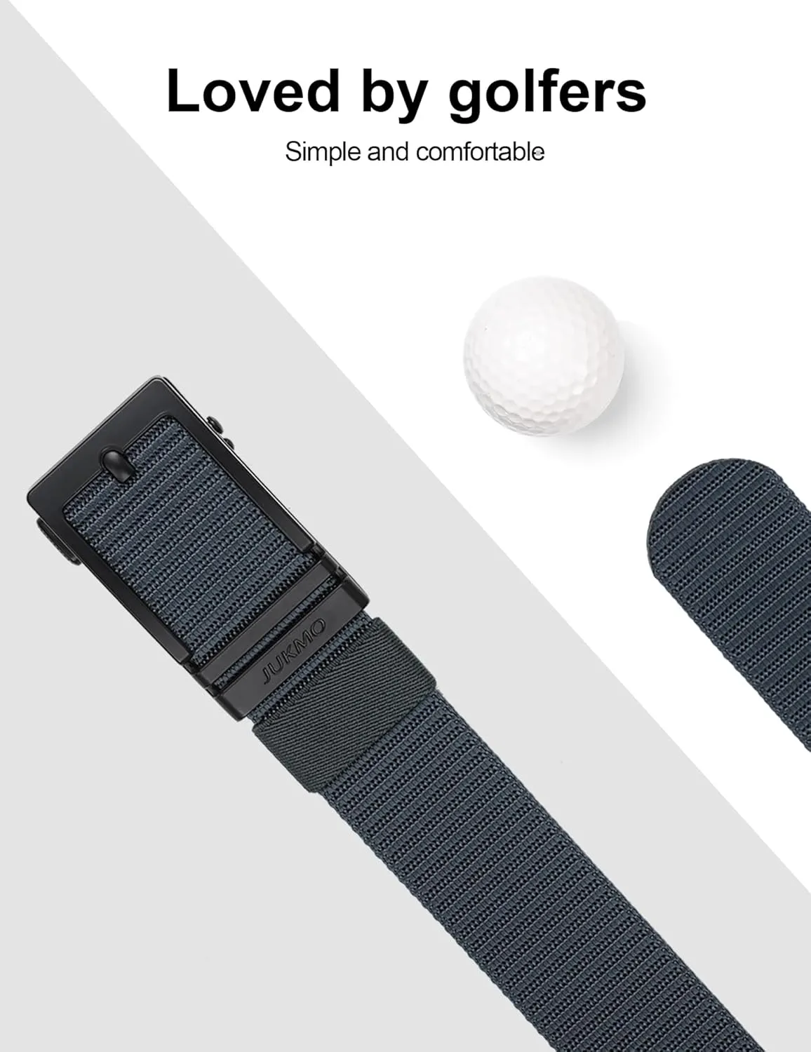 JUKMO Ratchet Golf Belt for Men, Nylon Web Tactical Belt with Automatic Slide Buckle