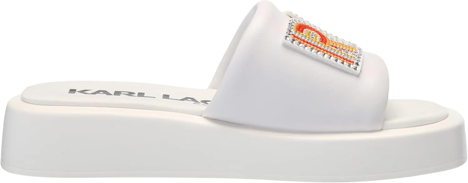 KARL LAGERFELD Women's Opal Embellished Platform Sandal Slide