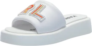 KARL LAGERFELD Women's Opal Embellished Platform Sandal Slide