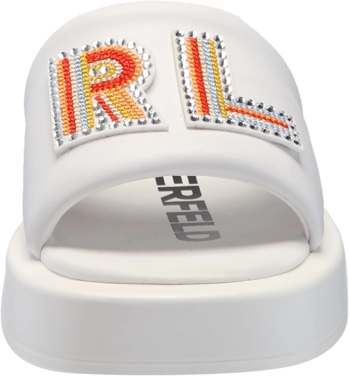 KARL LAGERFELD Women's Opal Embellished Platform Sandal Slide