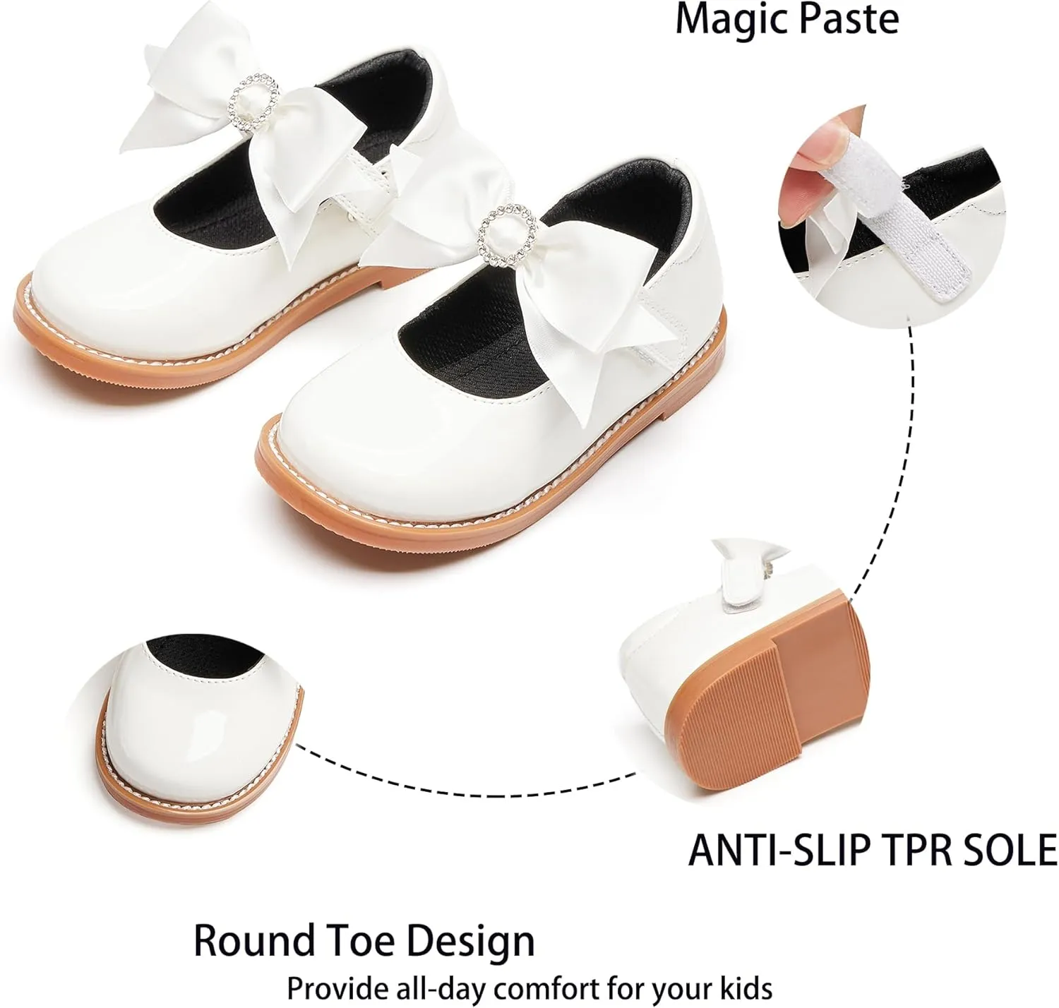 Kiderence Girls Flat Dress Shoes School Oxfords Marry Jane (Toddler/Little Kids)