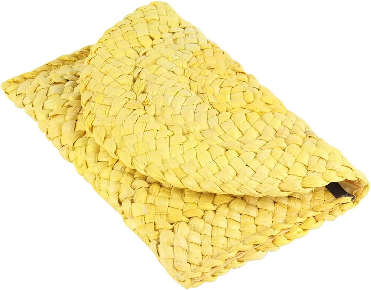 KUANG! Womens Straw Clutch Purse Handbag Shoulder Clutch Envelope Wallet Beach Straw Purse for Ladies